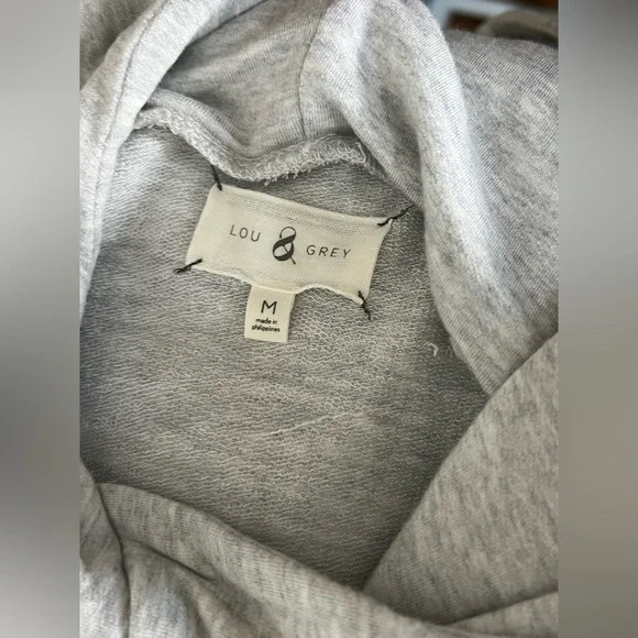 Lou & Grey Signature Soft Hooded Gray T-Shirt Dress Size Medium - Picture 4 of 9